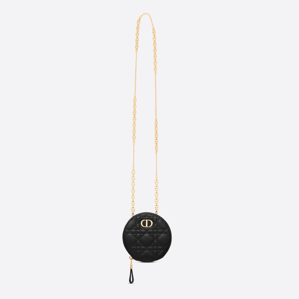 DIOR CARO ROUND POUCH WITH CHAIN