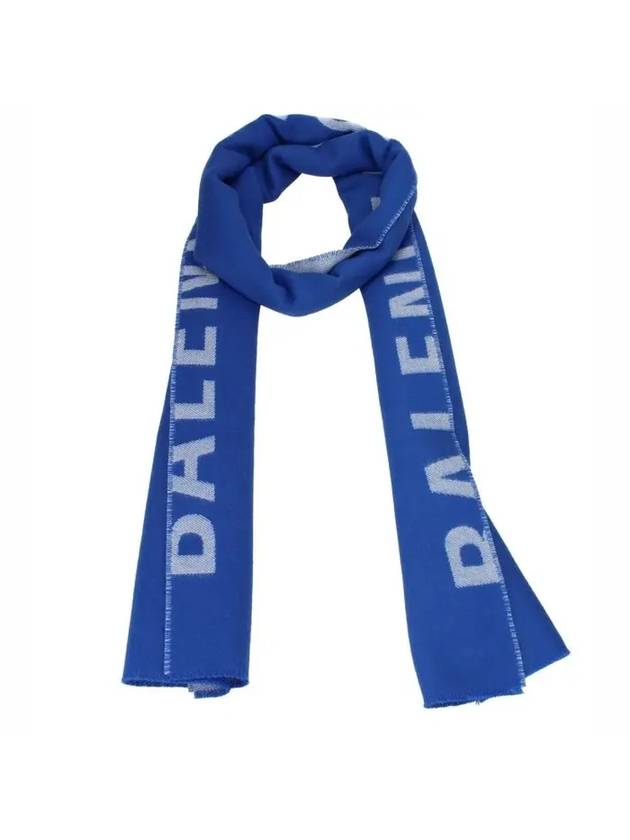Luxury Balenciaga  Logo Wool Muffler Blue