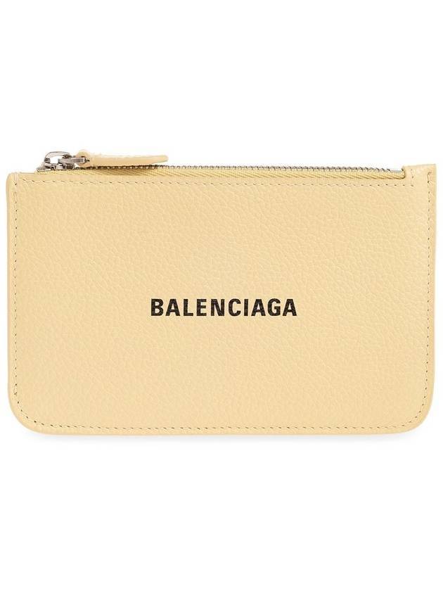 Luxury Balenciaga  Cash Large Long Coin Card Wallet Light Yellow