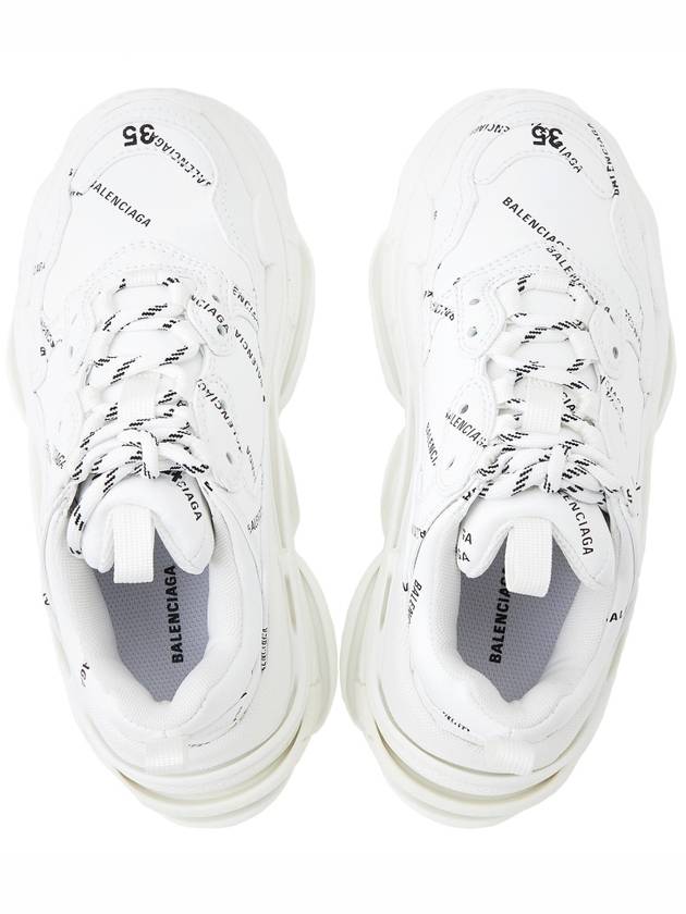 Luxury Balenciaga  Triple S All-Over Logo Low Top Sneakers White
