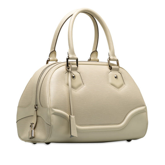 Louis Vuitton Epic Bowling Montaigne PM Handbag M5932J Ivory White Leather Lady Louis Vuitton