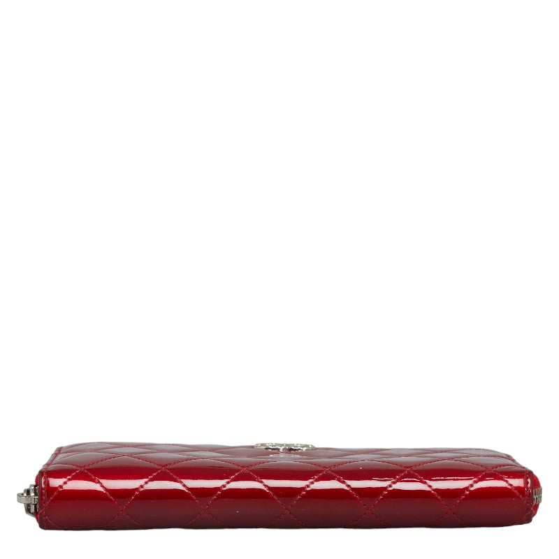 Chanel Brilliant Mattress Cocomark Roundfasner Long Wallet Red Emmeline Carf  CHANEL