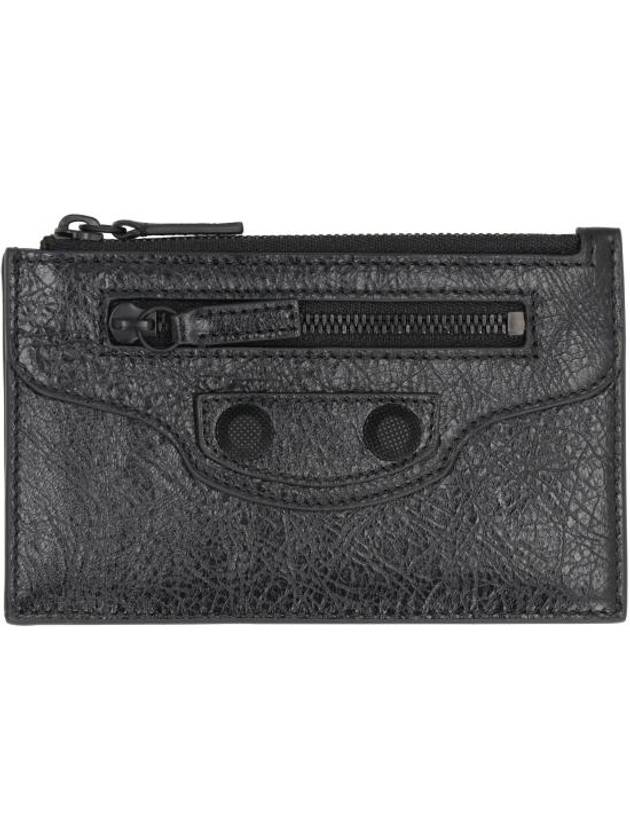 Luxury Balenciaga  Le Cagole Leather Card Wallet Black