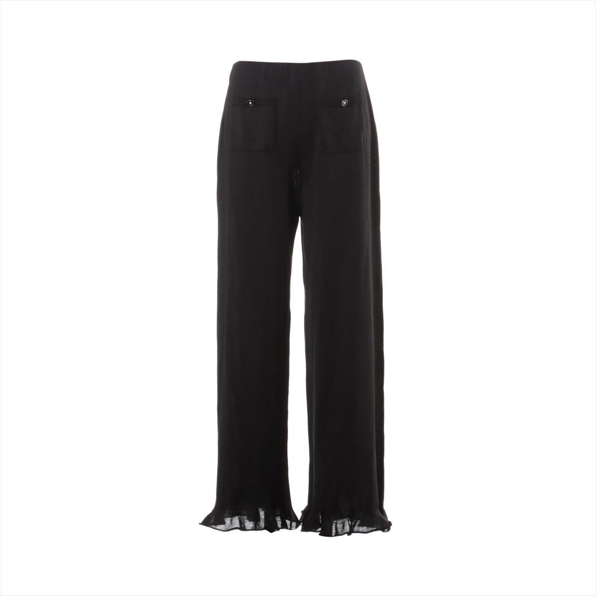 Chanel P75 Casimir X Silk Pants 38  Black Ladies