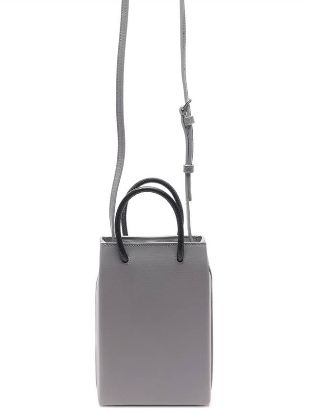 Luxury Balenciaga  Logo Print Phone Holder Small Cross Bag Grey