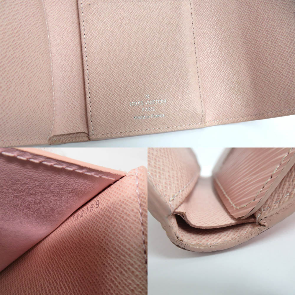Louis Vuitton Portefolio Twist Compact M62934 Epi Rose Balletine Pink Silver  Three Fold Wallet Leather