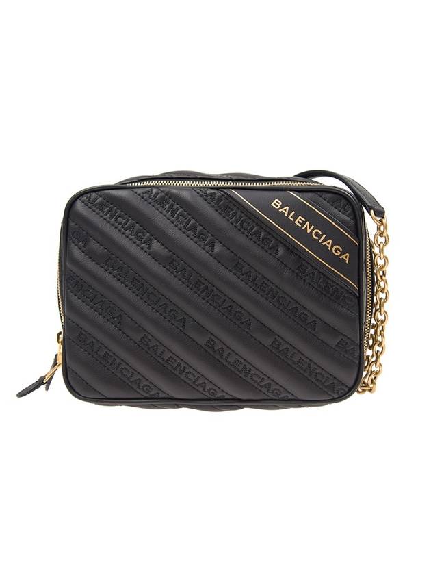 Luxury Balenciaga  Blanket Reporter Chain Cross Bag Black