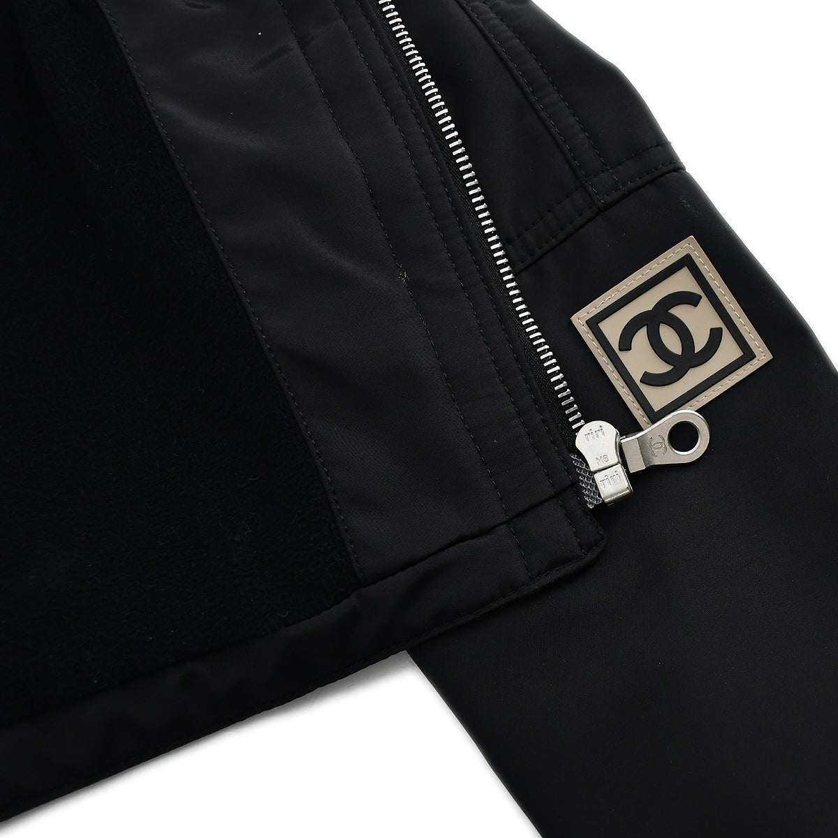 Chanel Sport Line Zip Up Jacket Black 02A #36