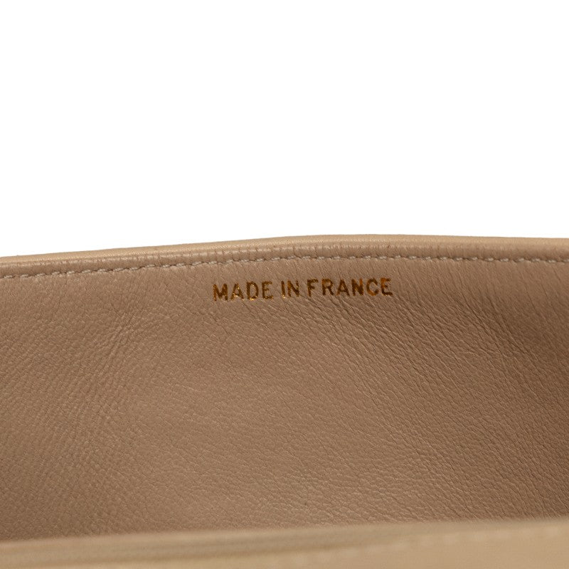 CHANEL Vintage Flap Shoulder Bag Lambskin Beige Ladies
