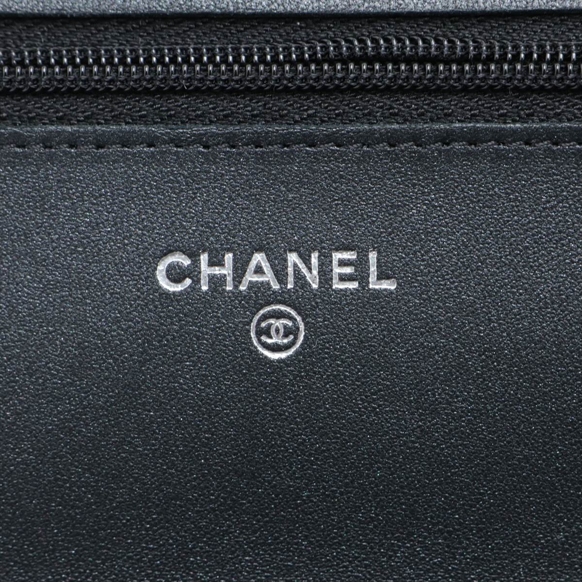 Chanel Matrasse  Chain Wallet Gr Black G  ay