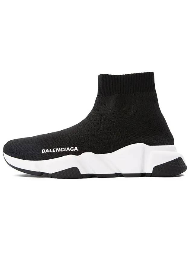 Luxury Balenciaga  Speed Trainer  High Top Sneakers Black White