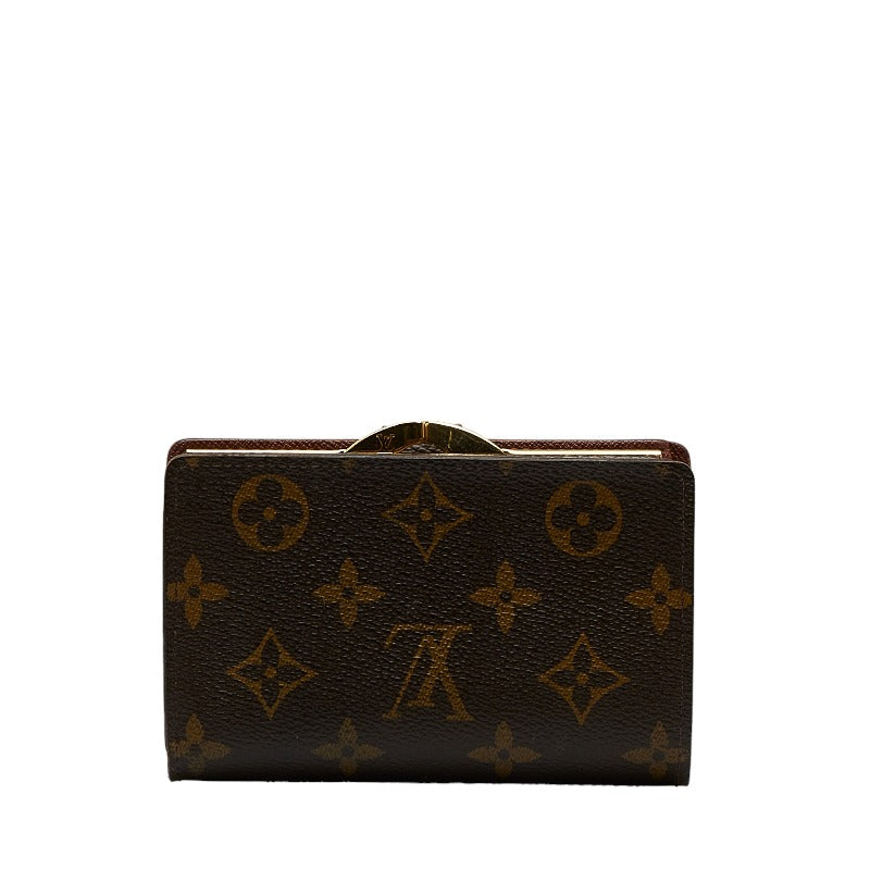 Louis Vuitton Monogram Vienna Double Fold Wallet M61663 Brown PVC Leather  Louis Vuitton
