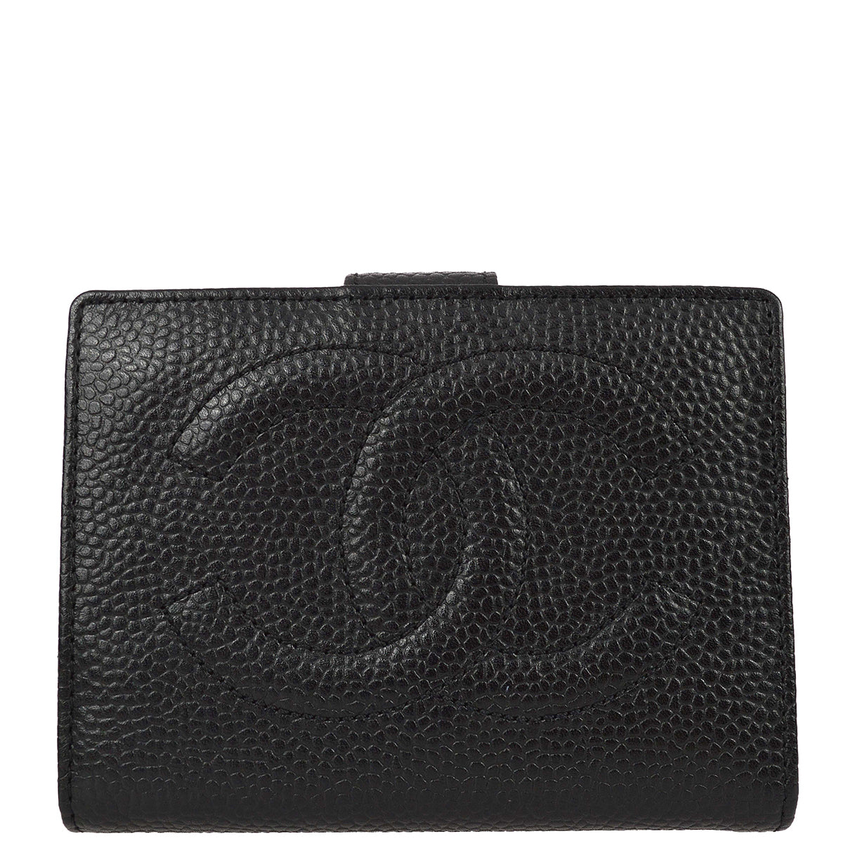 Chanel 1996-1997  Black Caviar Bifold Wallet Purse