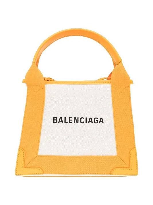 Luxury Balenciaga  Cabas XS Tote Bag Natural Pop Orange