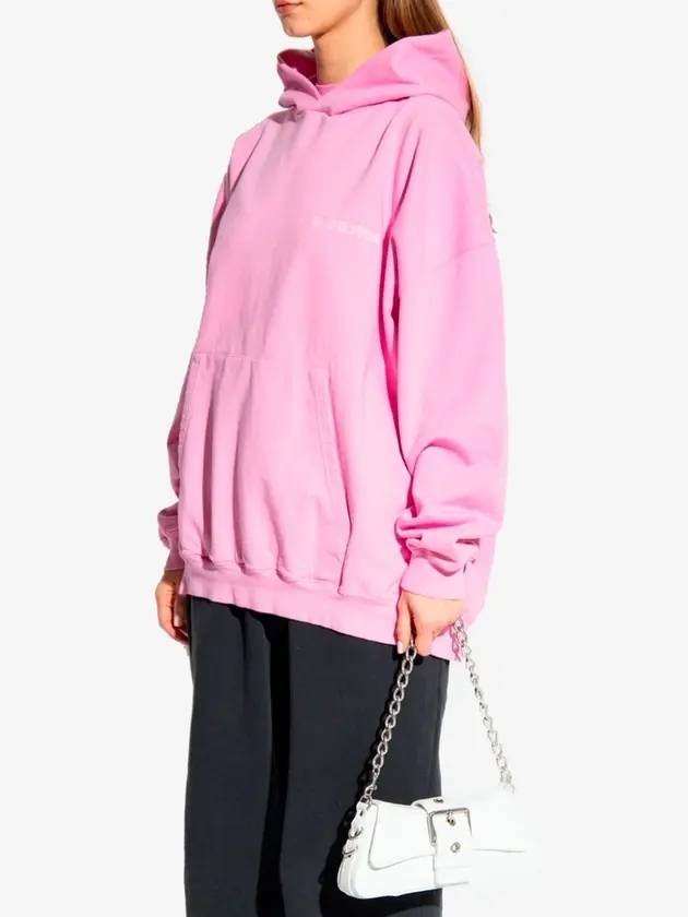 Luxury Balenciaga  Logo Print Hoodie Pink