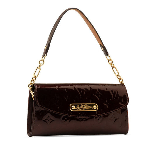 Louis Vuitton Monogram Verniss Sunset Blue Bird Chain Shoulder Bag M93542 Amarant Brown Patent Leather  Louis Vuitton