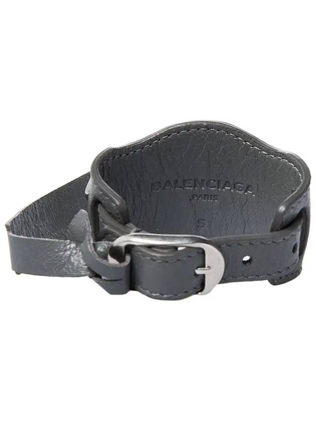 Luxury Balenciaga  Giant Silver Buckle Bracelet Grey