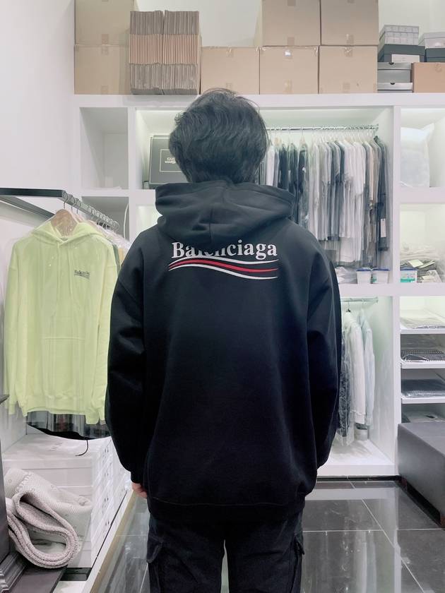 Luxury Balenciaga  Political Campaign Oversized Fit Hoodie Black
