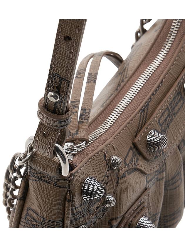 Luxury Balenciaga  Le Cagole BB Monogram Mini Shoulder Bag Brown