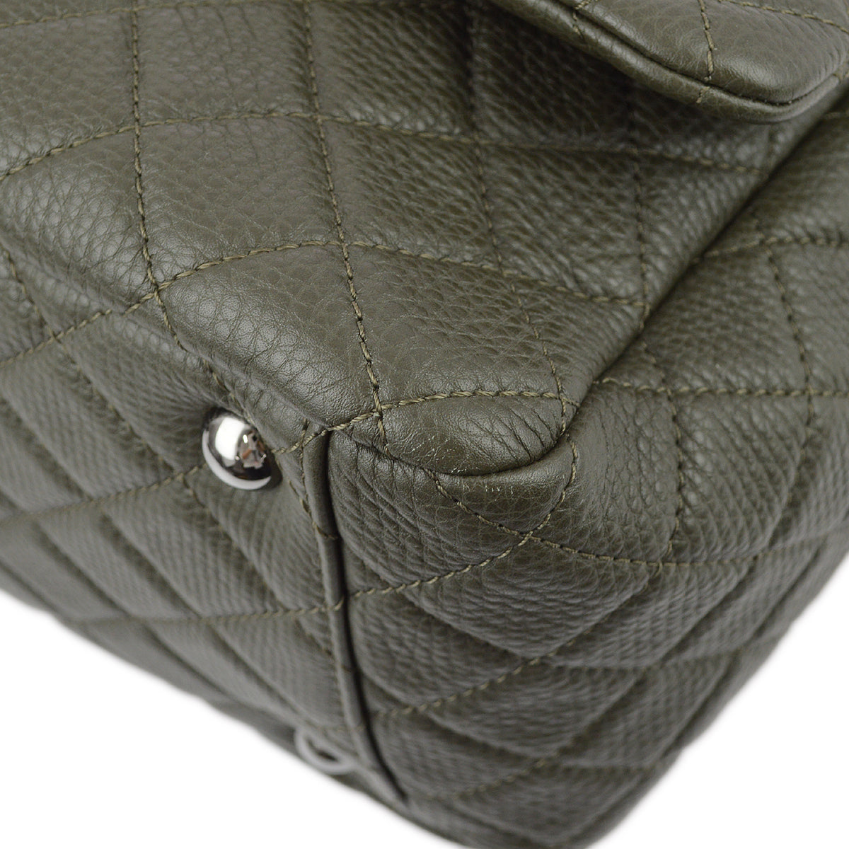 Chanel Gray Calfskin XXL Single Flap Shoulder Bag