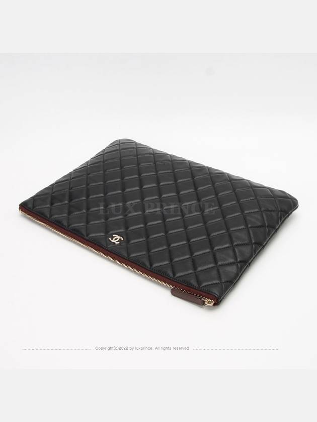 Lambskin clutch large champagne gold 1176hva Chanel