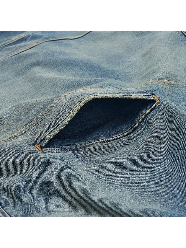 Luxury Balenciaga  Washed Effect Denim Hoodie Blue