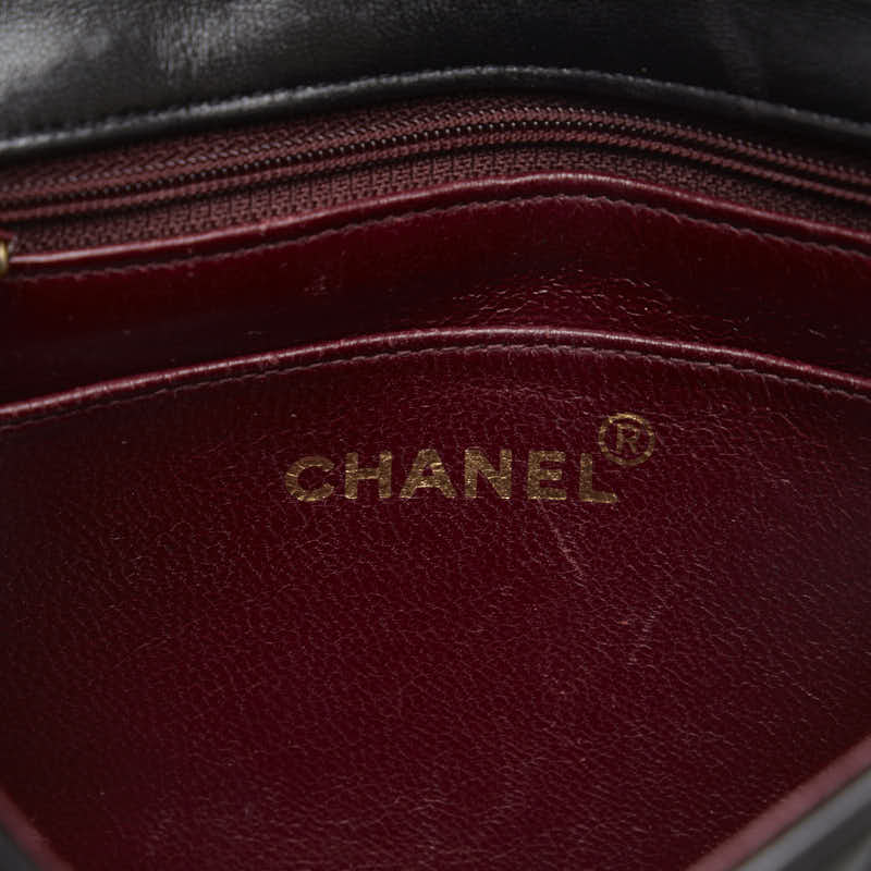 Chanel Mini Flap Chain Shoulder Bag in Lambskin Black