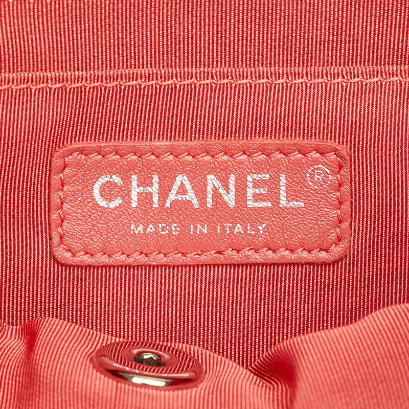 Chanel Matrases Coco Rucksack Backpack Red Silver   Chanel