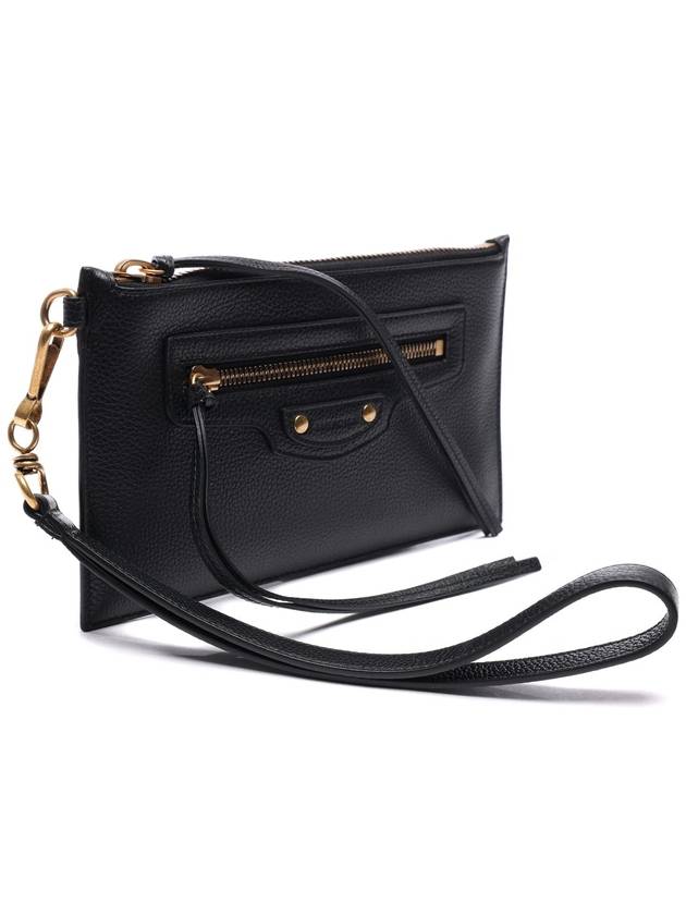 Luxury Balenciaga  Neo Classic Grained Calfskin Clutch Bag Black