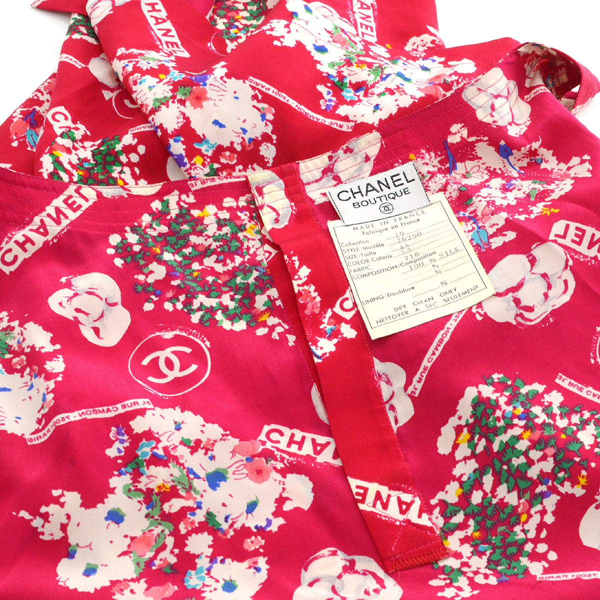 Chanel Spring 1986 camellia print silk tank top #44