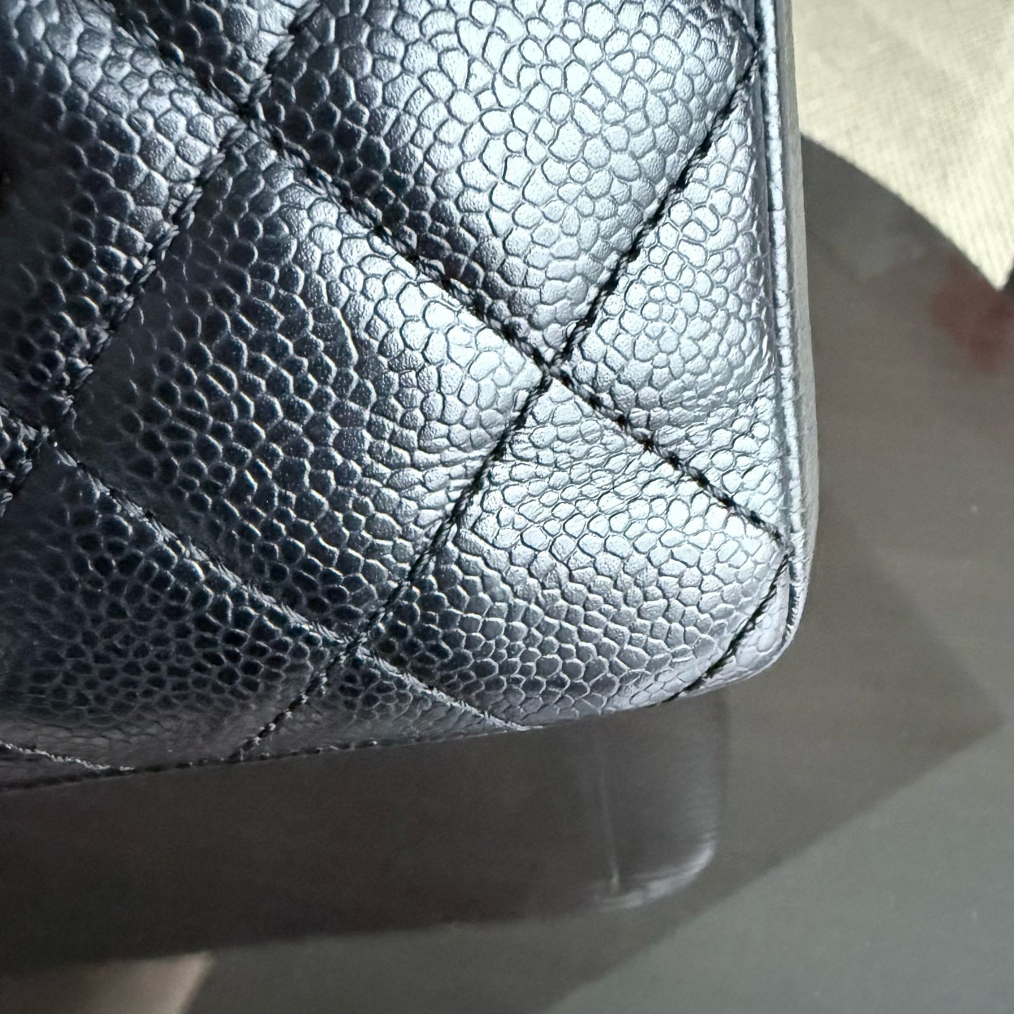Chanel PST Petite Shopping Tote - Caviar Quilted Grained Calfskin Black Gold Hardware Series 11