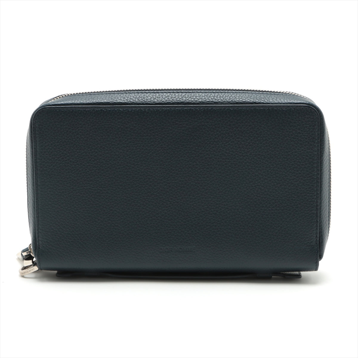 Dior Oom Organizer Travel Case Leather Round  Wallet Navy Navi