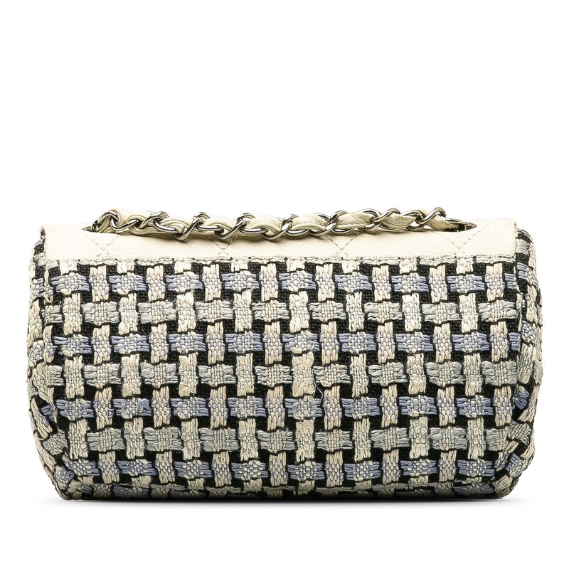 CHANEL CHANEL WILDSTETCH COCOMARK SHOLDER BAG WOOL/LEADER BLUE WHITE LADY'S WILDSTETCH PARIS MARKET SHOP