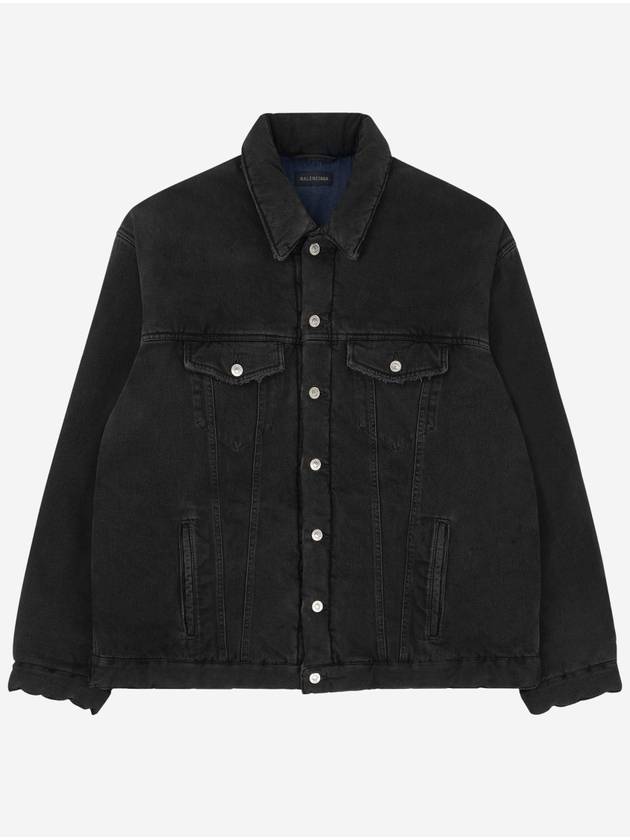 Luxury Balenciaga  Padded Japanese Denim Jacket Black