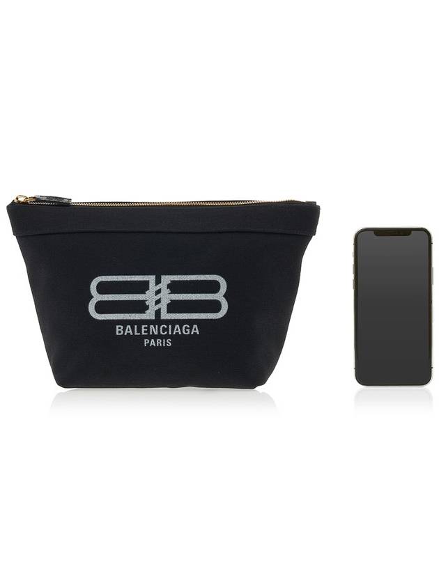 Luxury Balenciaga  Logo Print Jumbo Pouch Bag Black
