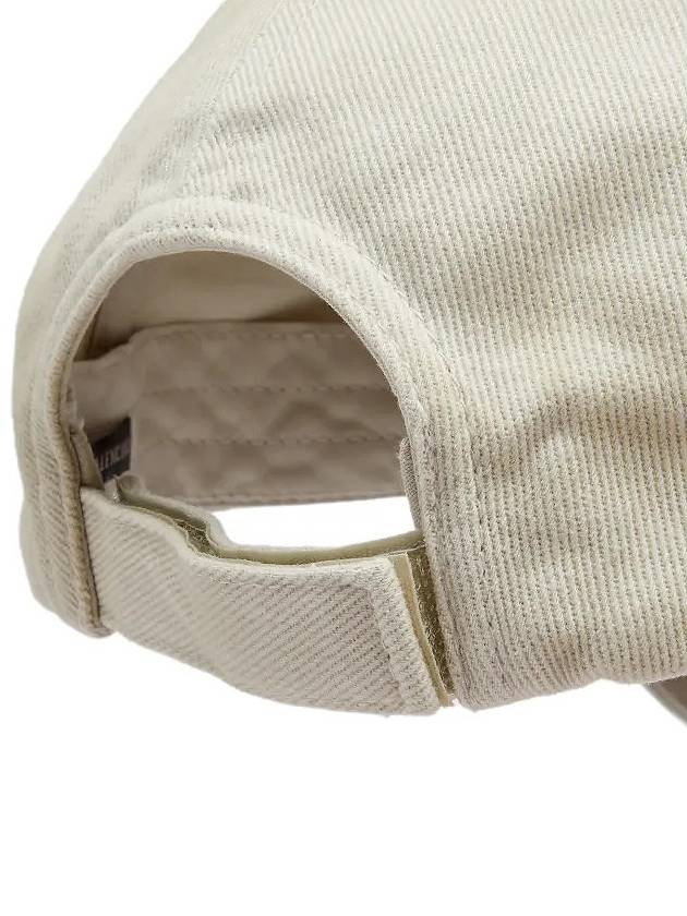 Luxury Balenciaga  Embroided Logo Cotton Ball Cap Light Grey