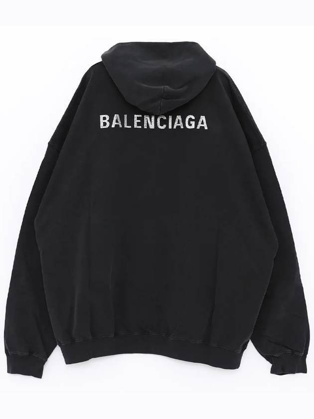 Luxury Balenciaga  Back Logo Hooded Top Black