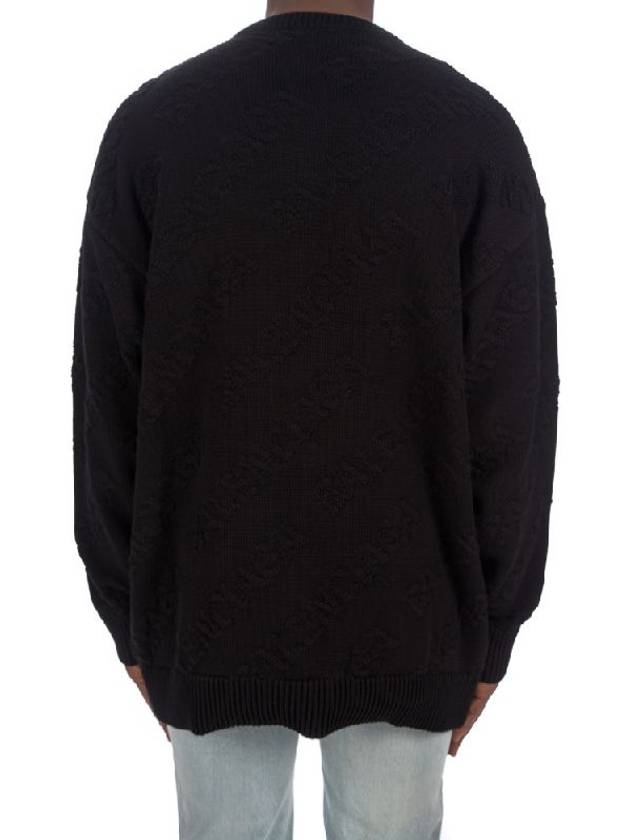 Luxury Balenciaga  Logo Jacquard Cotton Knit Top Black