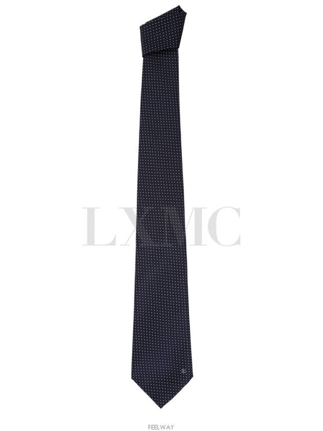 Tie gift men s CC silk navy polka dots Chanel