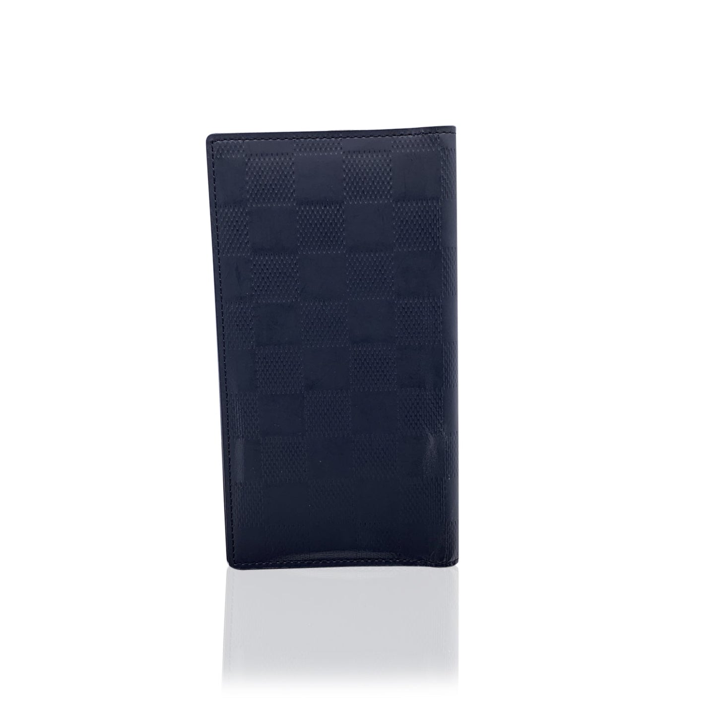 LOUIS VUITTON Black Damier Infini Leather Vertical Bifold Long Wallet