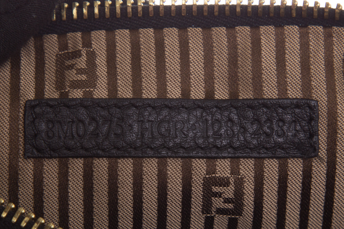 Fendi Black & Brown Leather Pouch