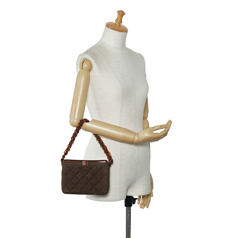 Chanel Matrases Cocomark Chain Vanity Bag Brown wedish Lady Chanel