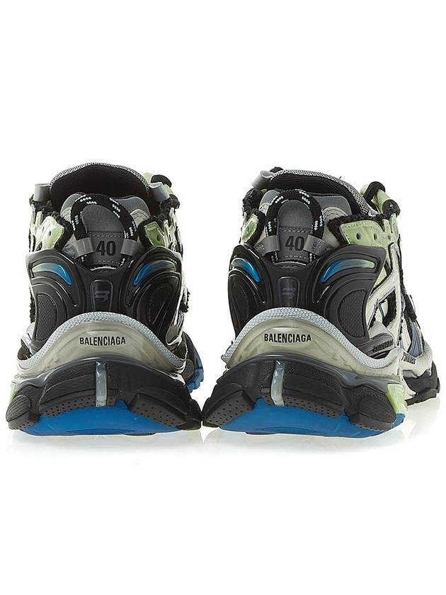 Luxury Balenciaga  Runner Low Top Sneakers Green Black Blue