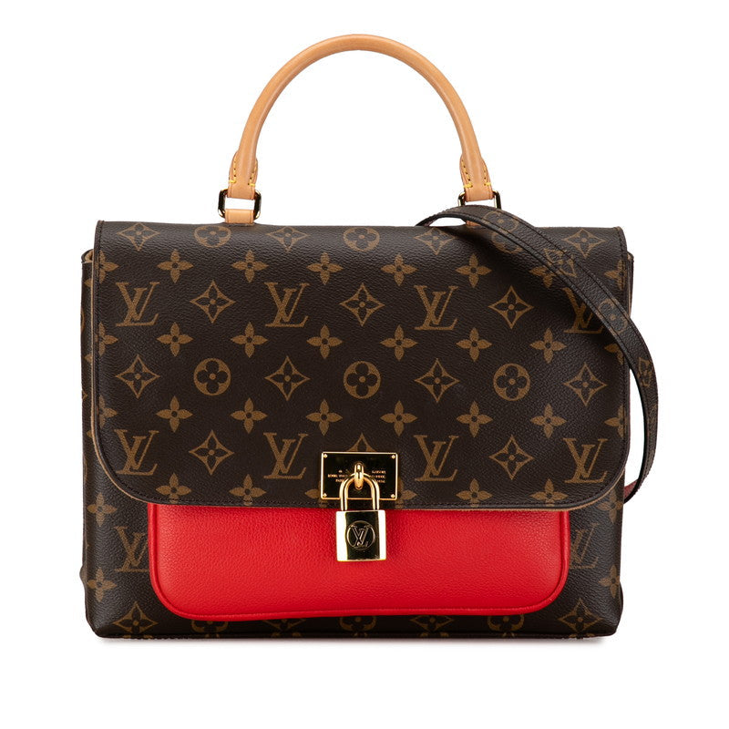 Louis Vuitton Monogram Marinian Handbag 2WAY M44286 Brown Coclico PVC Leather  Louis Vuitton