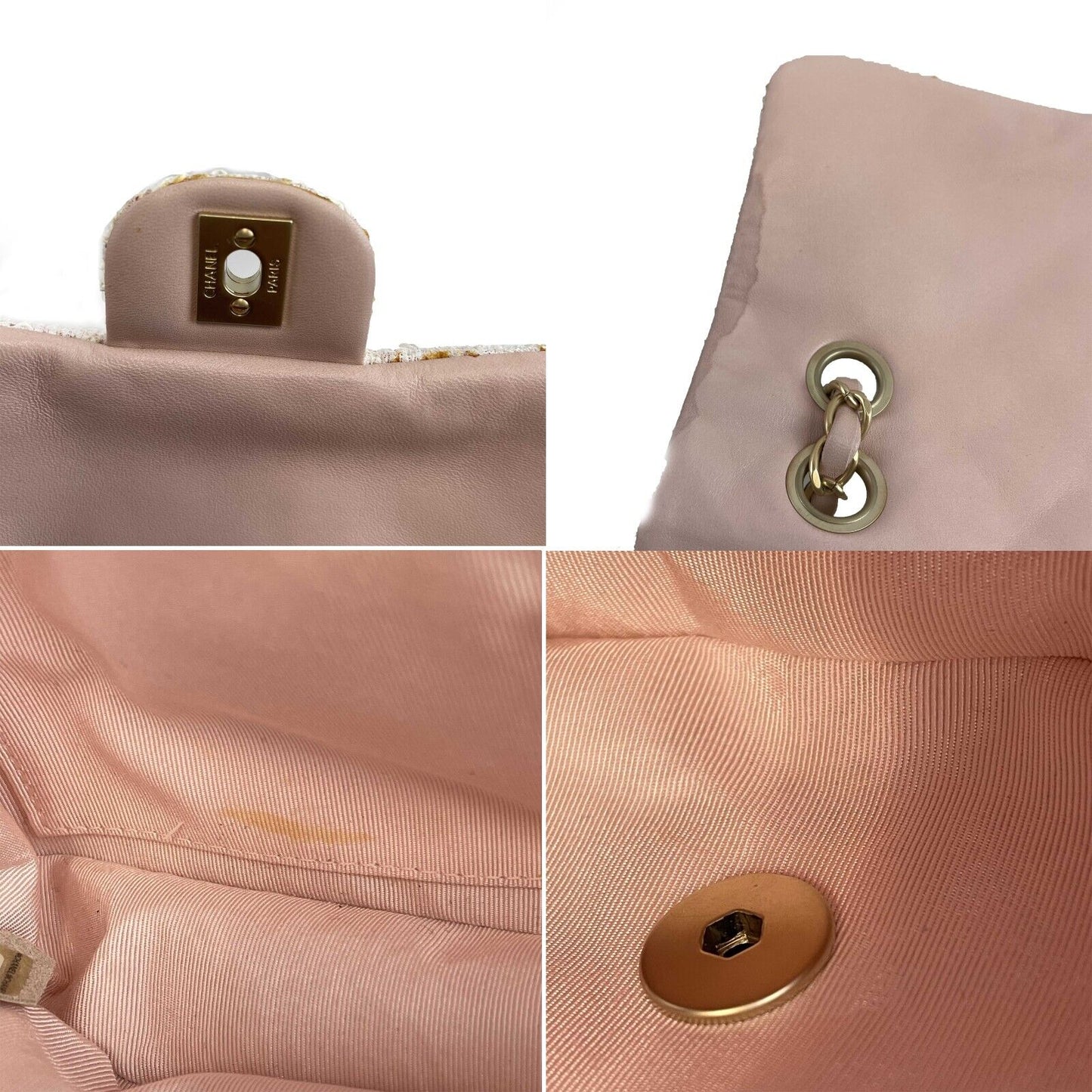 Top Quality Chanel New Classic Double New in Medium Tweed Pink Crossbody Bag