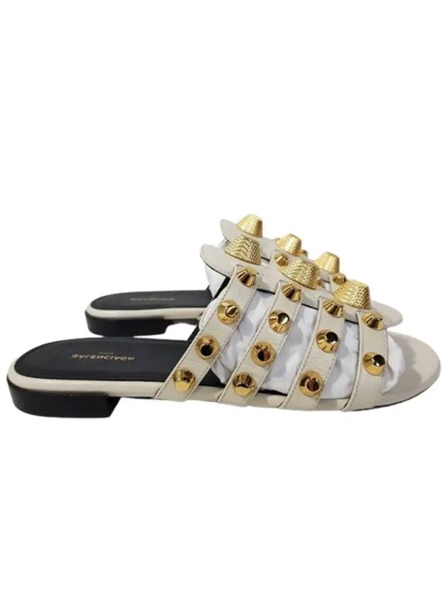 Luxury Balenciaga  Stud Strap Slippers White
