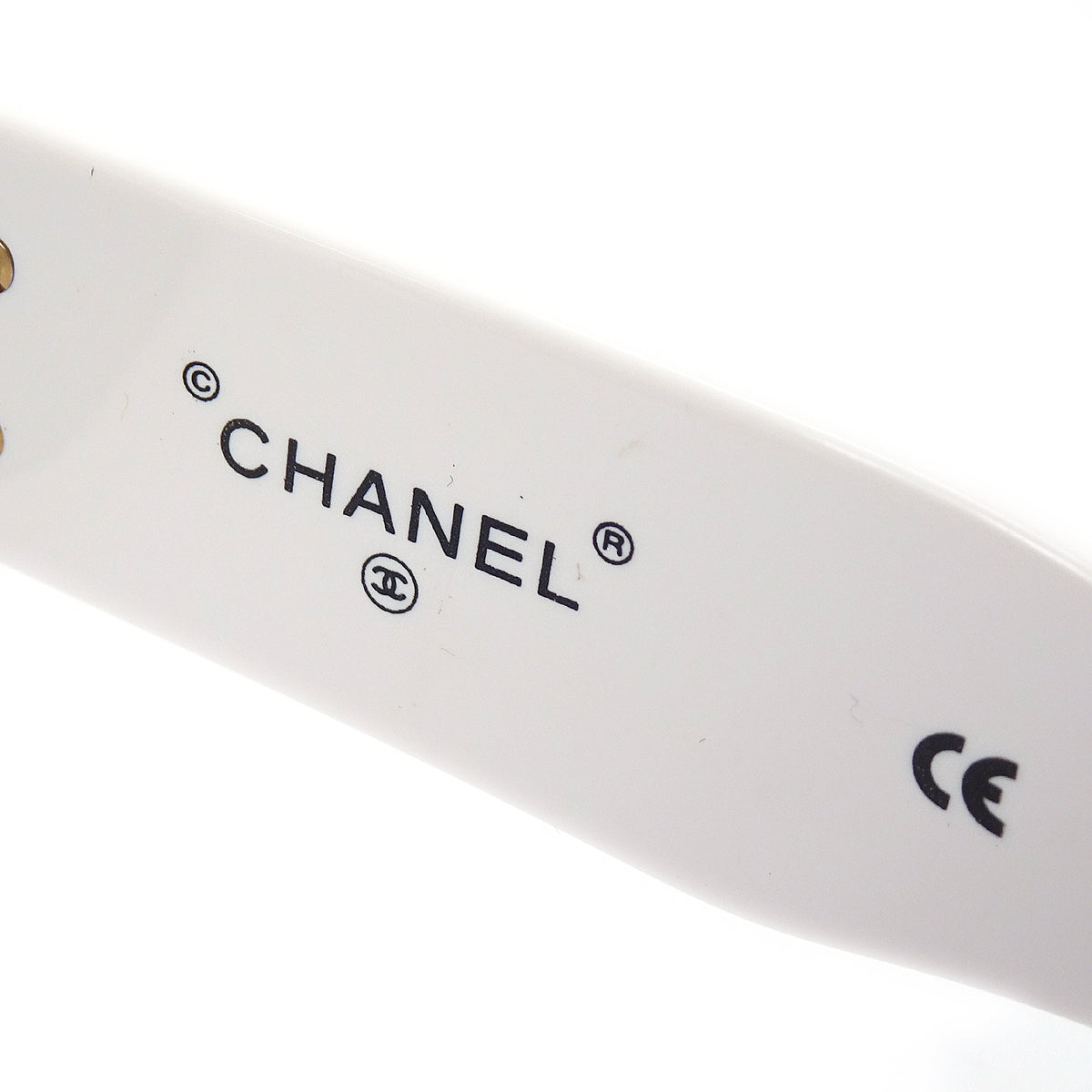 Chanel Round Sunglasses Eyewear White Small Good