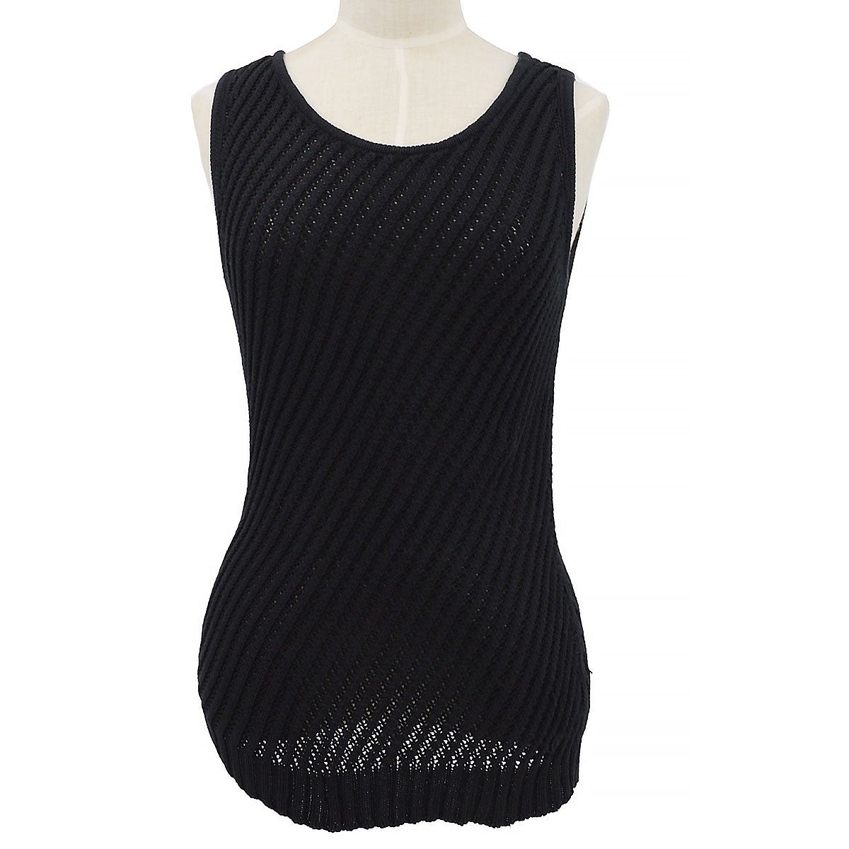 Chanel diagonal knit sleeveless top