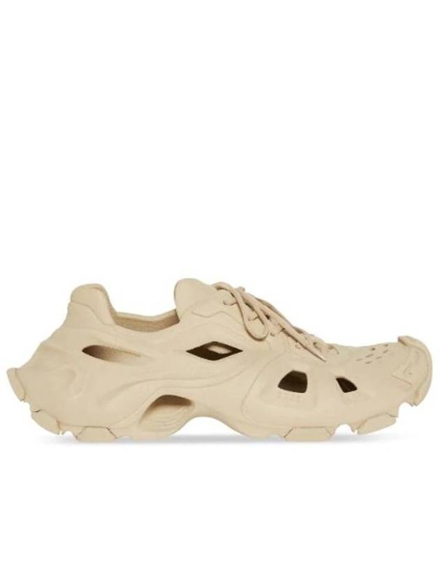 Luxury Balenciaga  HD Rubber Sole Cut-Out Low Top Sneakers Beige