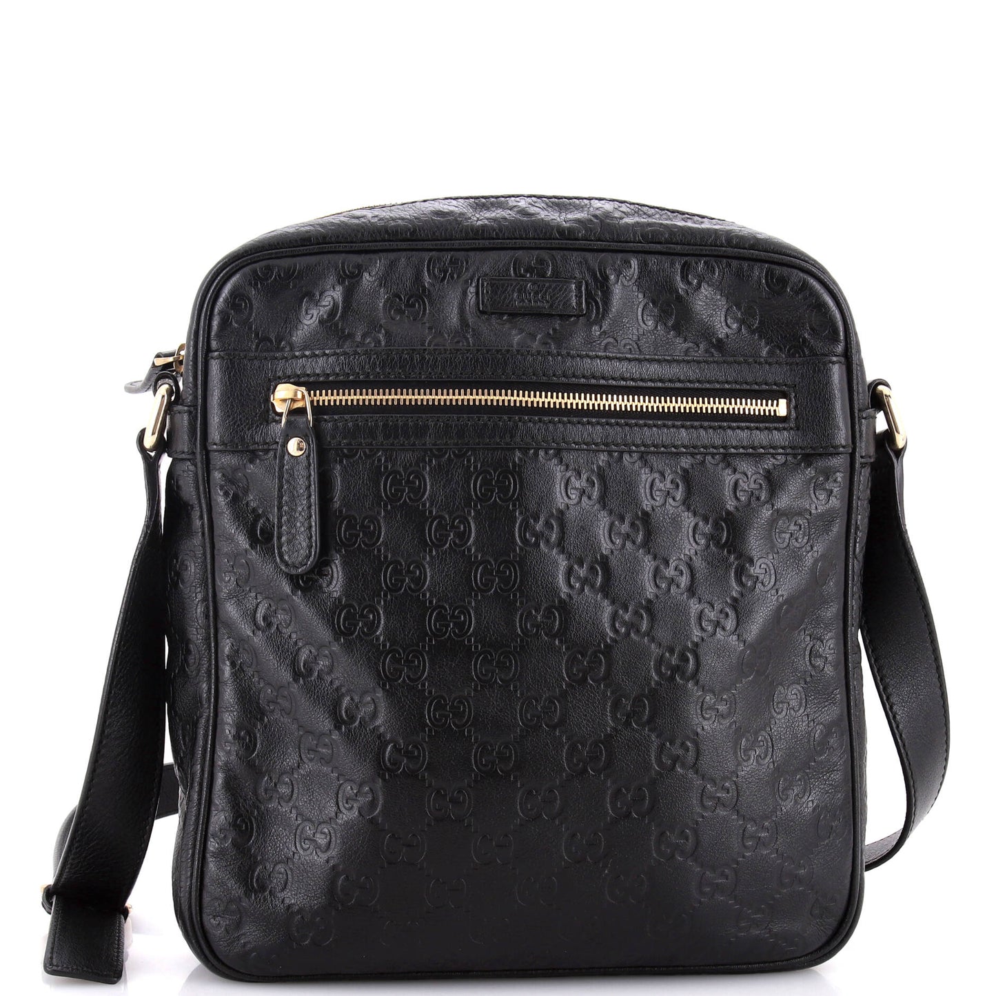Front Zip Messenger Guccissima Leather Medium